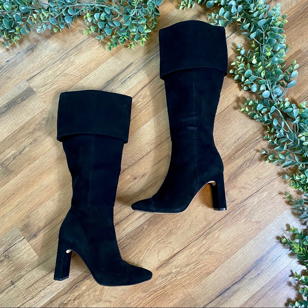Something Navy | Mia Knee High Black Leather Boots